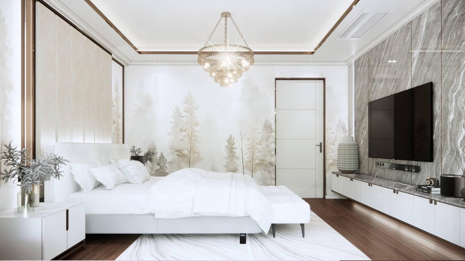งานบิวท์อินห้องนอน Luxury (3D) ขนาด 4.20x4.00 เมตร